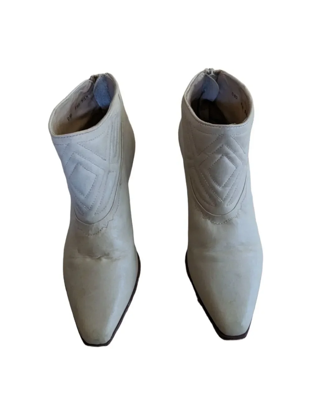 FRANCO Sarto leather embroidered tan western shooties, size 5.5M